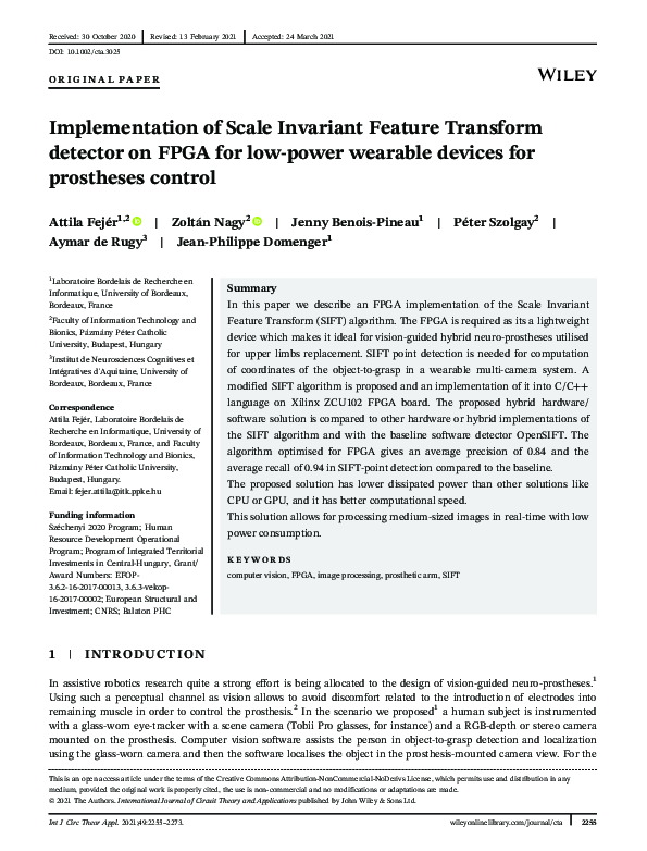 (PDF) Implementation of Scale Invariant Feature Transform detector on ...