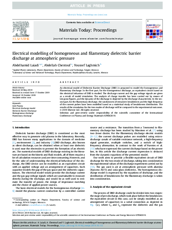 (PDF) Electrical modelling of homogeneous and filamentary dielectric ...
