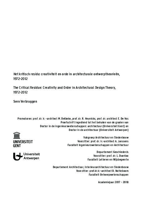 (PDF) The Critical Residue: Creativity and Order in Architectural ...