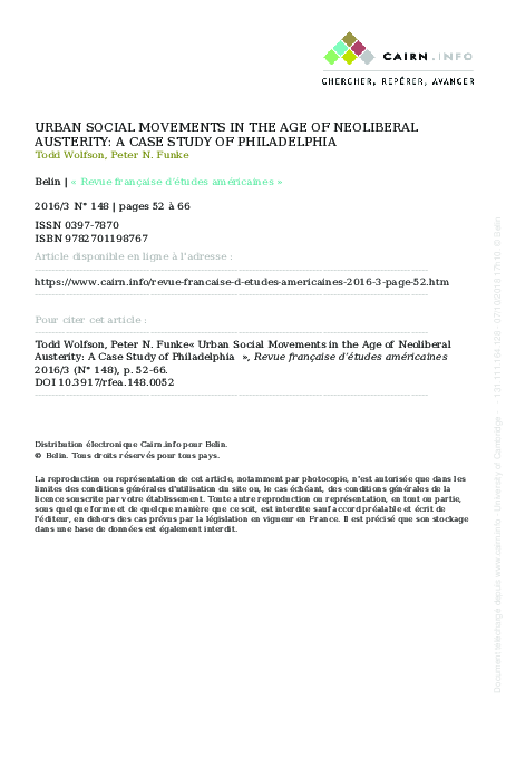 (PDF) Urban Social Movements in the Age of Neoliberal Austerity: A Case ...
