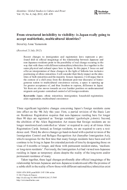 (PDF) From structured invisibility to visibility: is Japan really going ...