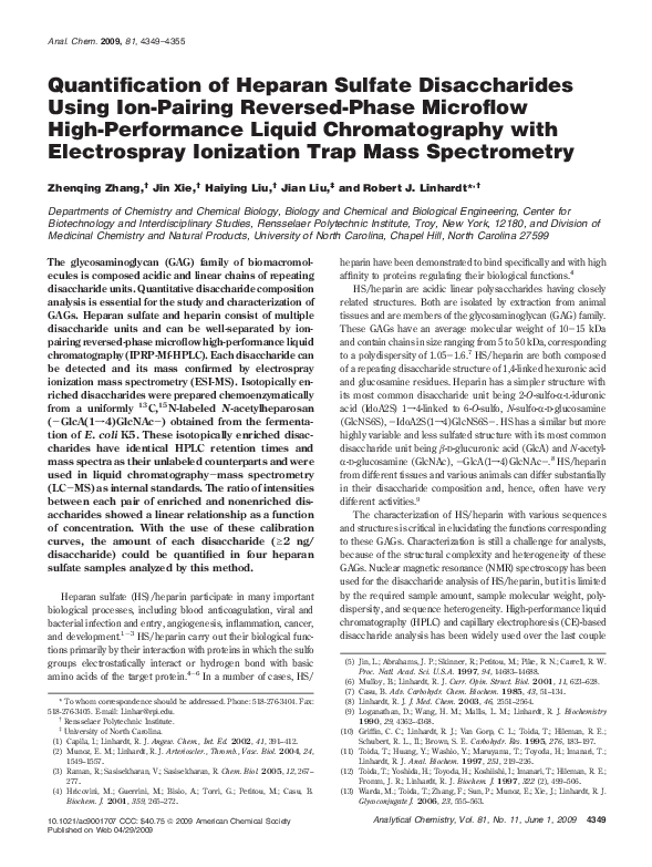 (PDF) Quantification of Heparan Sulfate Disaccharides Using Ion-Pairing ...