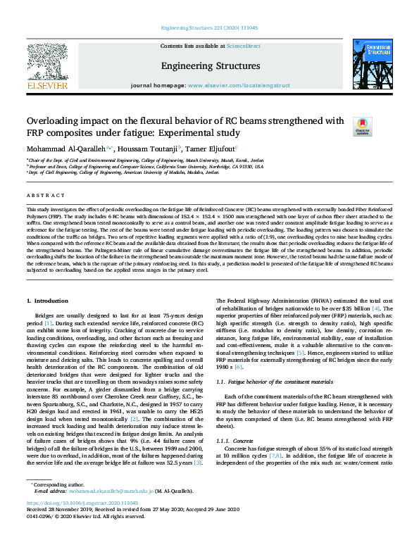 (PDF) Overloading impact on the flexural behavior of RC beams ...