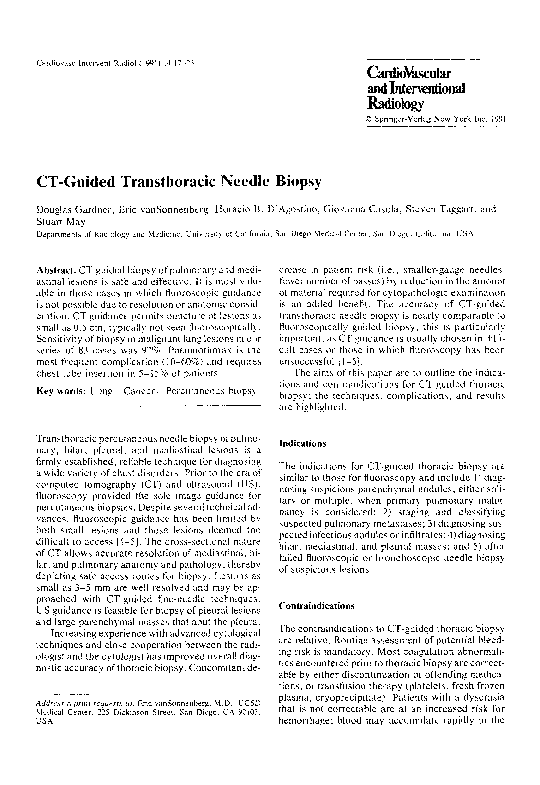 (PDF) CT-guided transthoracic needle biopsy