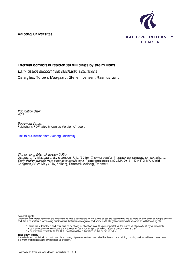(PDF) Thermal comfort in residential buildings by the millions: Early ...