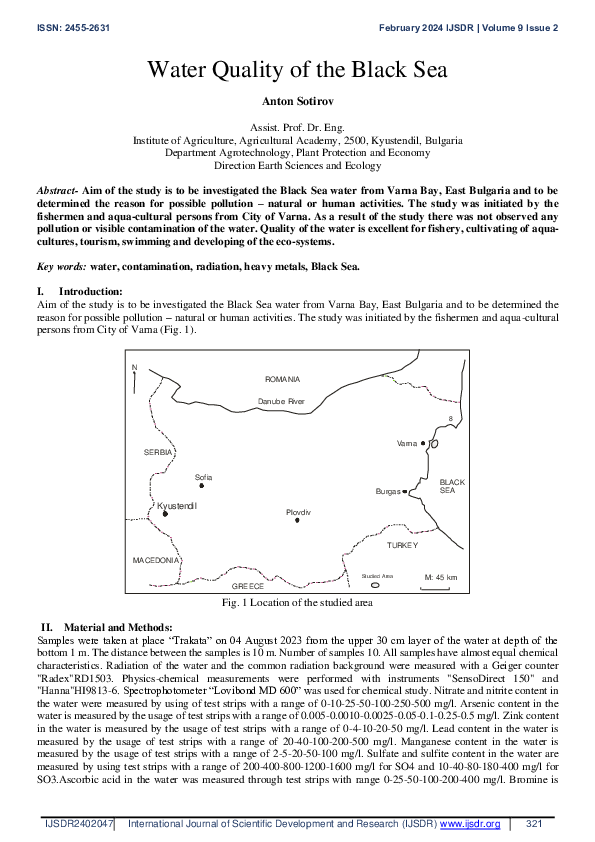 (PDF) Water Quality of the Black Sea