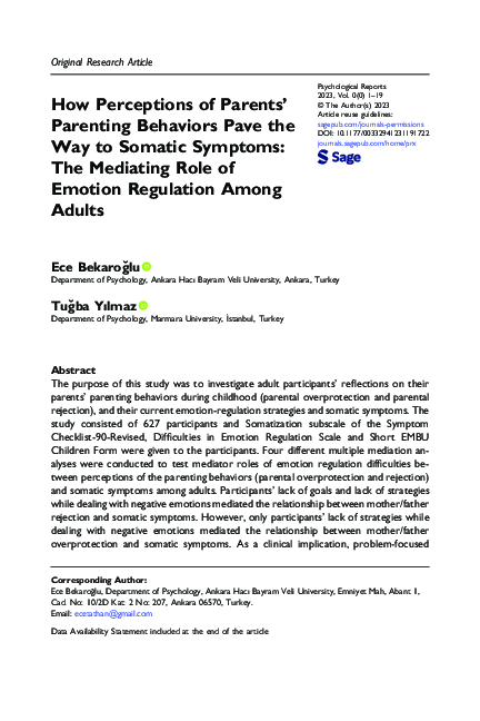 (PDF) How Perceptions of Parents' Parenting Behaviors Pave the Way to ...