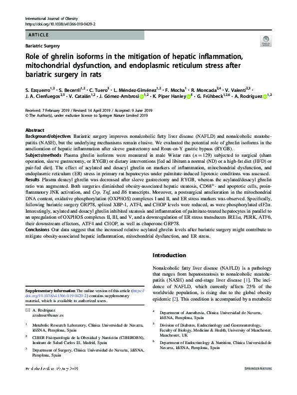 (PDF) Role of ghrelin isoforms in the mitigation of hepatic ...