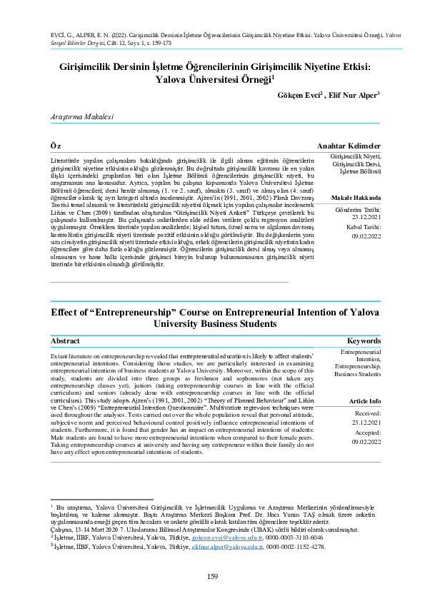 (PDF) Effect of “Entrepreneurship” Course on Entrepreneurial Intention ...