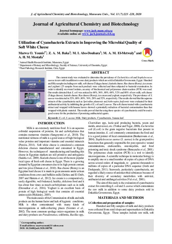 (PDF) Utilization of Cyanobacteria Extracts in Improving the Microbial ...