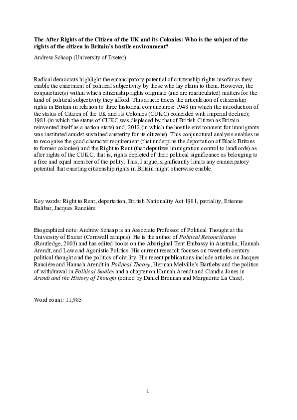(DOC) The After Rights of the Citizen of the UK and its Colonies: Who ...