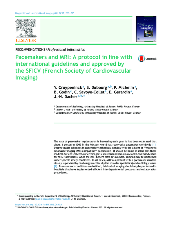 (PDF) Pacemakers and MRI: A protocol in line with international ...