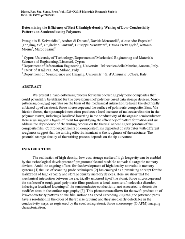 (PDF) Determining the Efficiency of Fast Ultrahigh-density Writing of ...