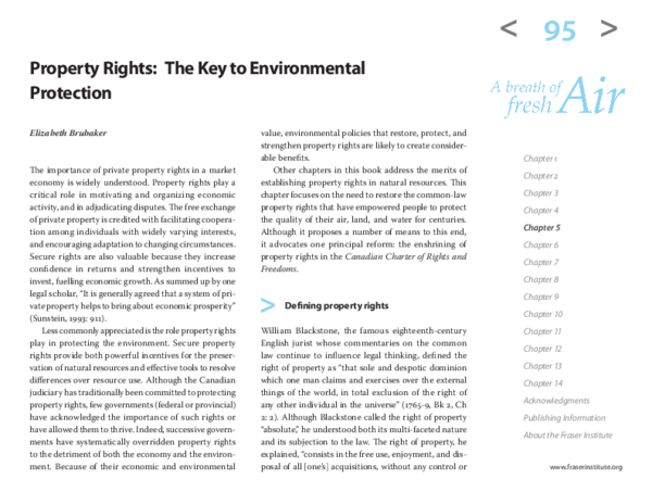 (PDF) Property Rights: The Key to Environmental Protection