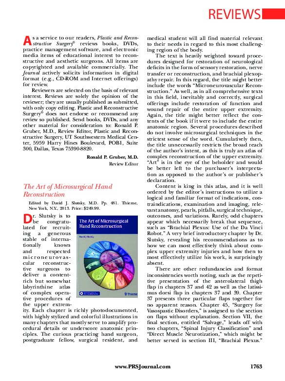 (PDF) The Art of Microsurgical Hand Reconstruction