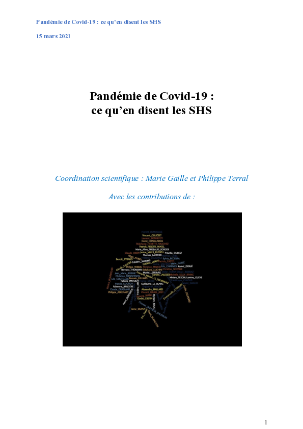 (PDF) Les sciences humaines et sociales face à la première vague de la ...