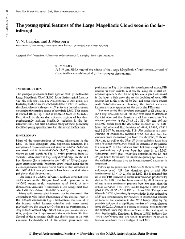 (PDF) The young spiral features of the Large Magellanic Cloud seen in ...