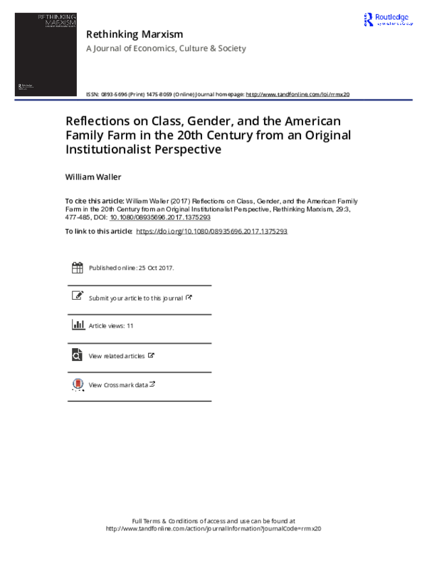 (PDF) Reflections onClass, Gender, and the American Family Farm in the ...