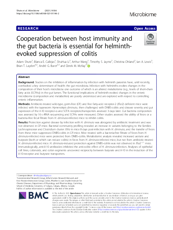 (PDF) Cooperation between host immunity and the gut bacteria is ...