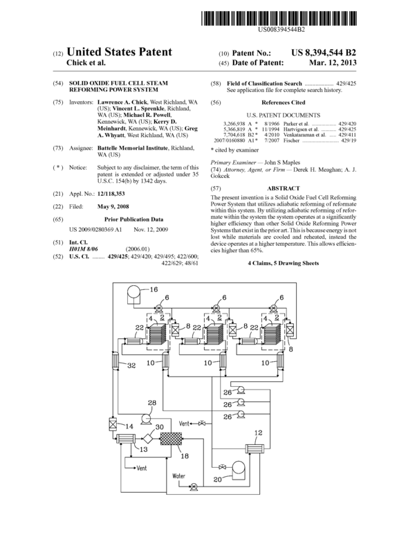 (PDF) Solid oxide fuel cell steam reforming power system