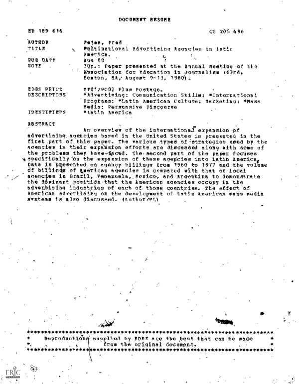 Multinational Advertising Agencies in Latin America