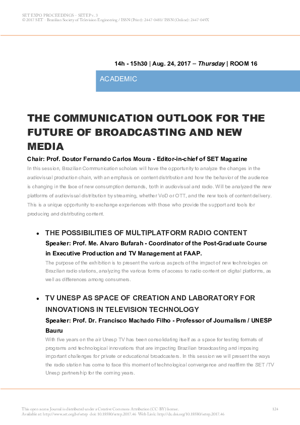 (PDF) The Communication Outlook for the Future of Broadcasting and New ...