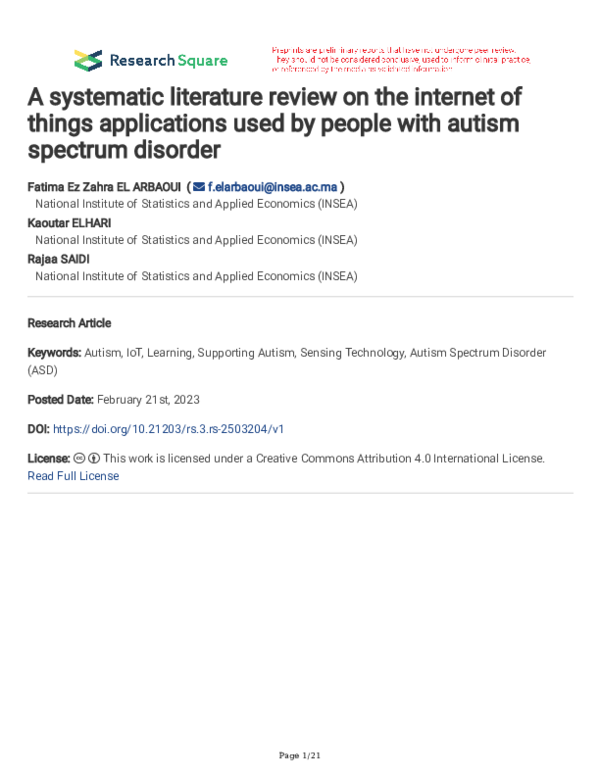 (PDF) A systematic literature review on the internet of things ...