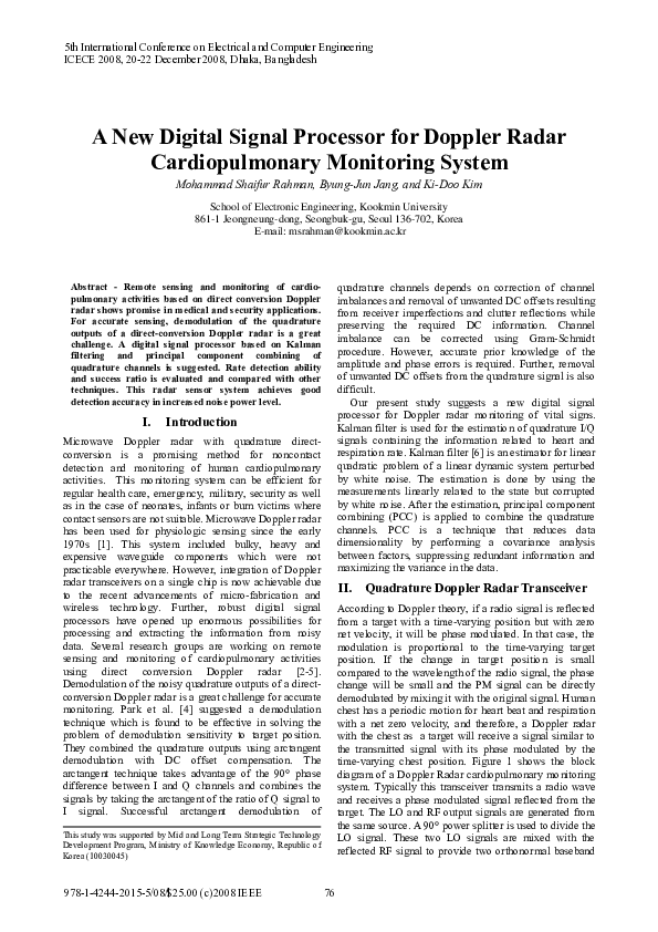 (PDF) A new digital signal processor for Doppler radar cardiopulmonary ...