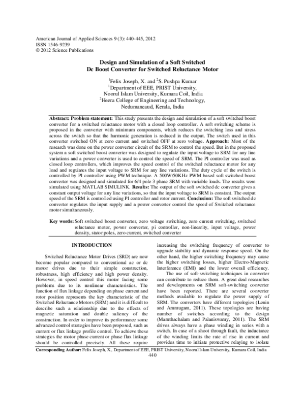 (PDF) Design and Simulation of a Soft Switched Dc Boost Converter for ...