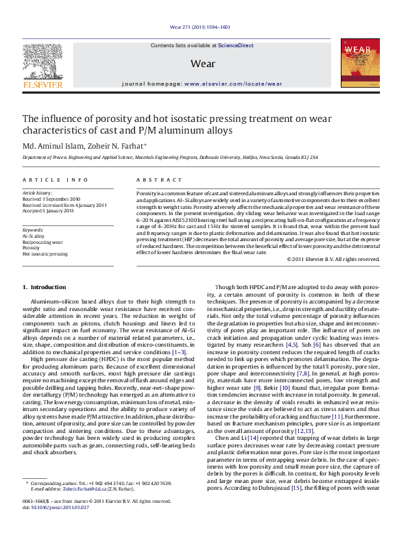 (PDF) The influence of porosity and hot isostatic pressing treatment on ...