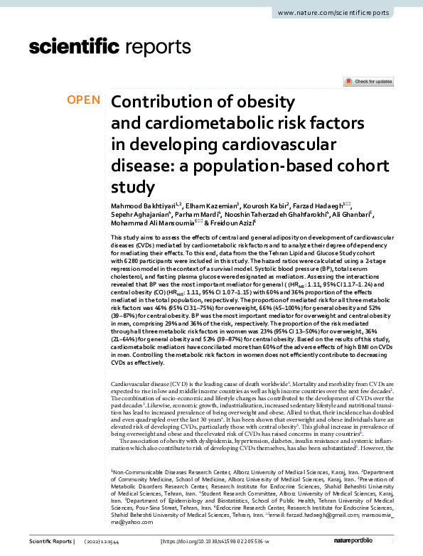 (PDF) Contribution of obesity and cardiometabolic risk factors in ...