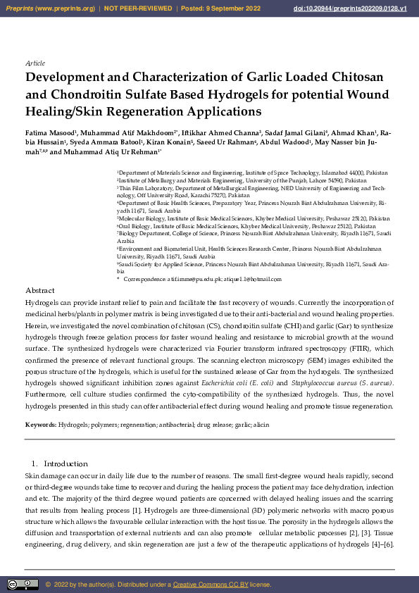 (PDF) Development and Characterization of Garlic Loaded Chitosan and