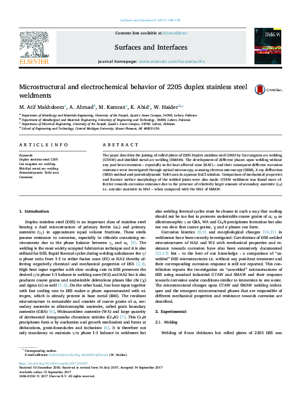(PDF) Microstructural and electrochemical behavior of 2205 duplex ...