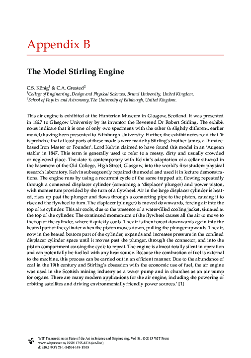 (PDF) The Model Stirling Engine