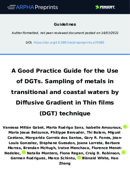 (PDF) A Good Practice Guide for the Use of DGTs. Sampling of metals in ...