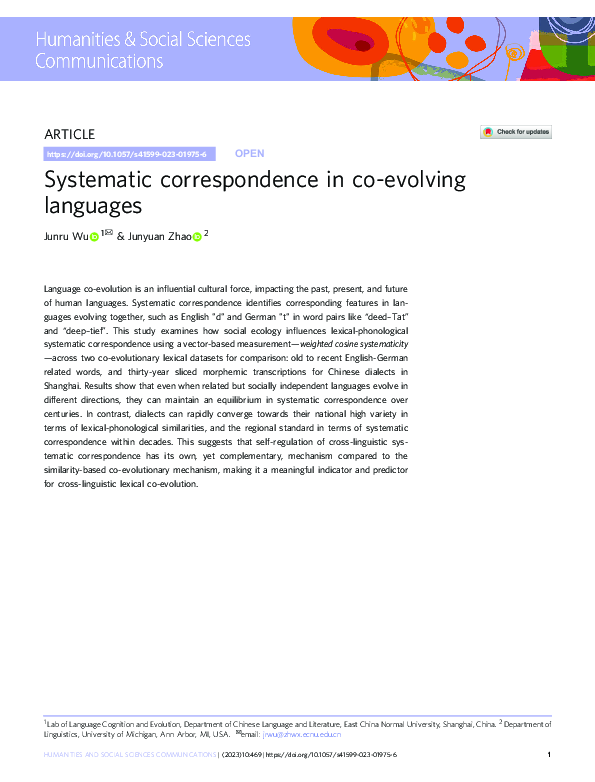 Pdf Systematic Correspondence In Co Evolving Languages