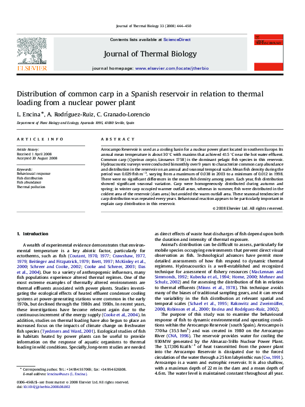 (PDF) Distribution of common carp in a Spanish reservoir in relation to ...