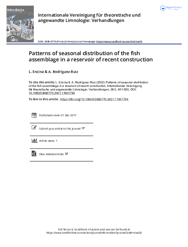 (PDF) Patterns of seasonal distribution of the fish assemblage in a ...