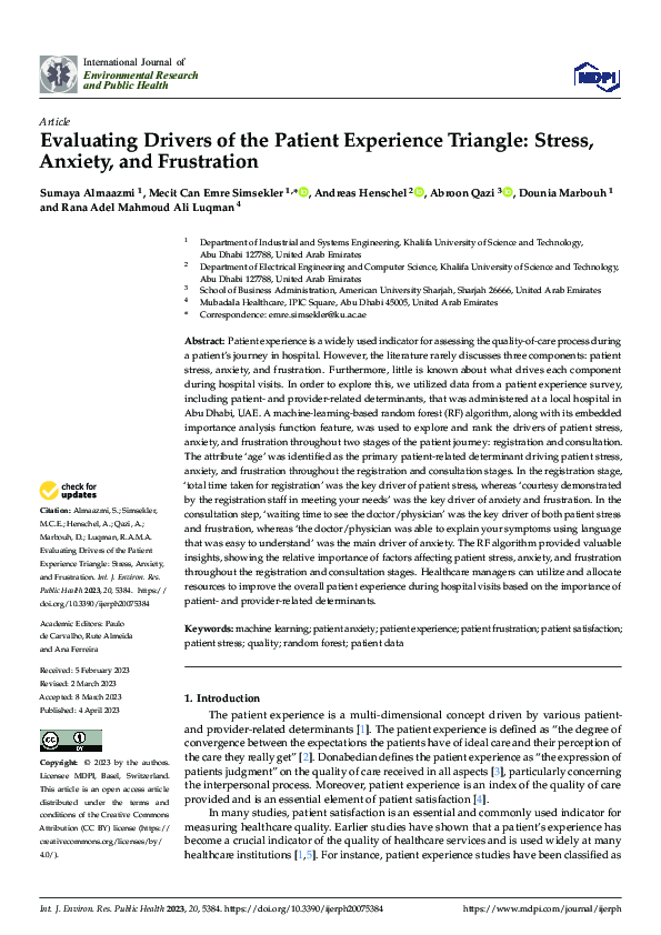 (PDF) Evaluating Drivers of the Patient Experience Triangle: Stress ...