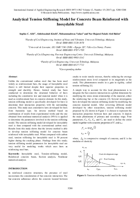 (PDF) Analytical tension stiffening model for concrete beam reinforced ...