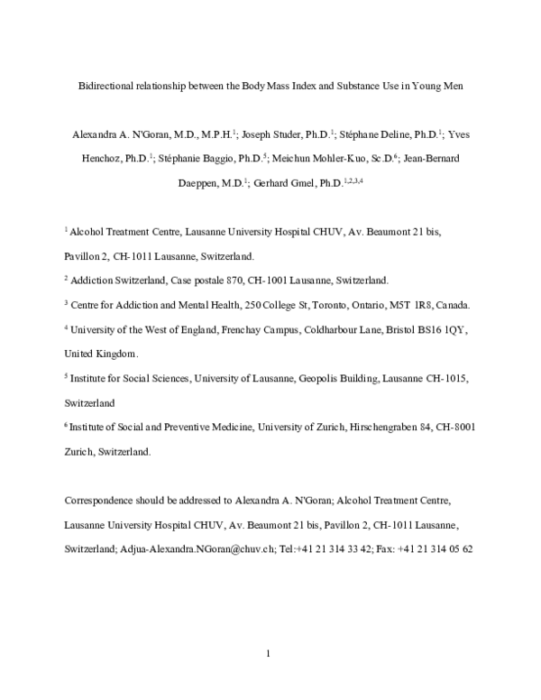 (PDF) Bidirectional relationship between the Body Mass Index and ...