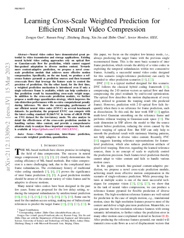 (PDF) Learning Cross-Scale Weighted Prediction for Efficient Neural ...