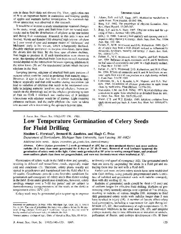 (PDF) Low Temperature Germination of Celery Seeds for Fluid Drilling Bernard Zandstra