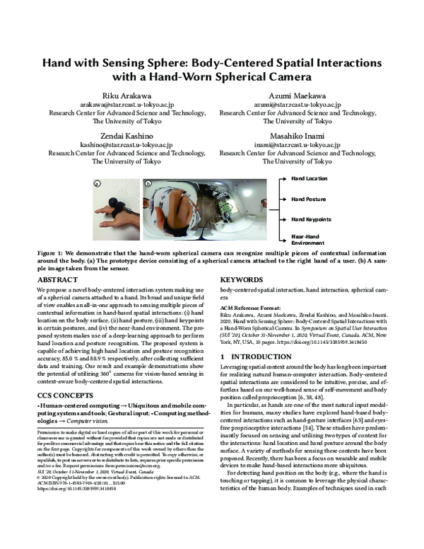(PDF) Hand with Sensing Sphere: Body-Centered Spatial Interactions with ...