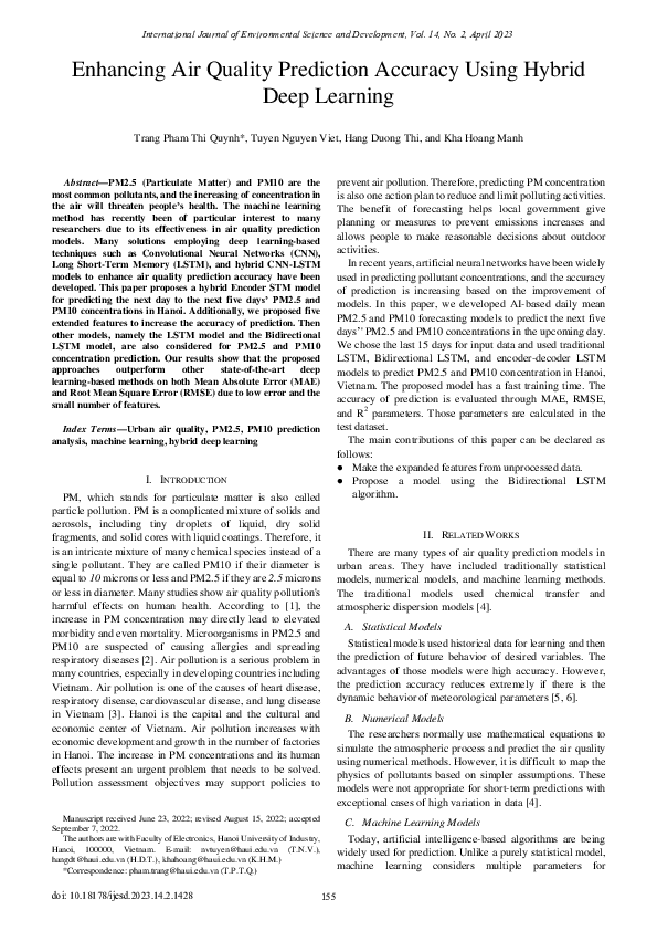 (PDF) Enhancing Air Quality Prediction Accuracy Using Hybrid Deep Learning