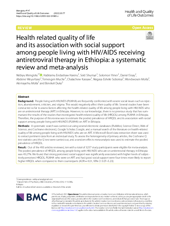 (PDF) Health related quality of life and its association with social ...