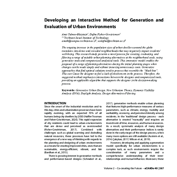 (PDF) Developing an Interactive Method for Generation and Evaluation of ...