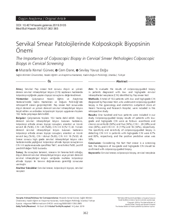 (PDF) The Importance of Colposcopic Biopsy in Cervical Smear ...