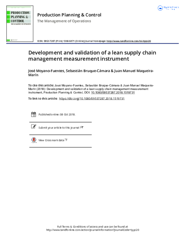 (PDF) Development and validation of a lean supply chain management ...