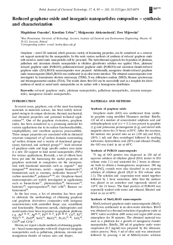 (PDF) Reduced graphene oxide and inorganic nanoparticles composites ...